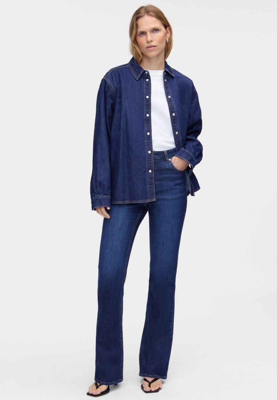 Mid Rise Slim Flare Jeans