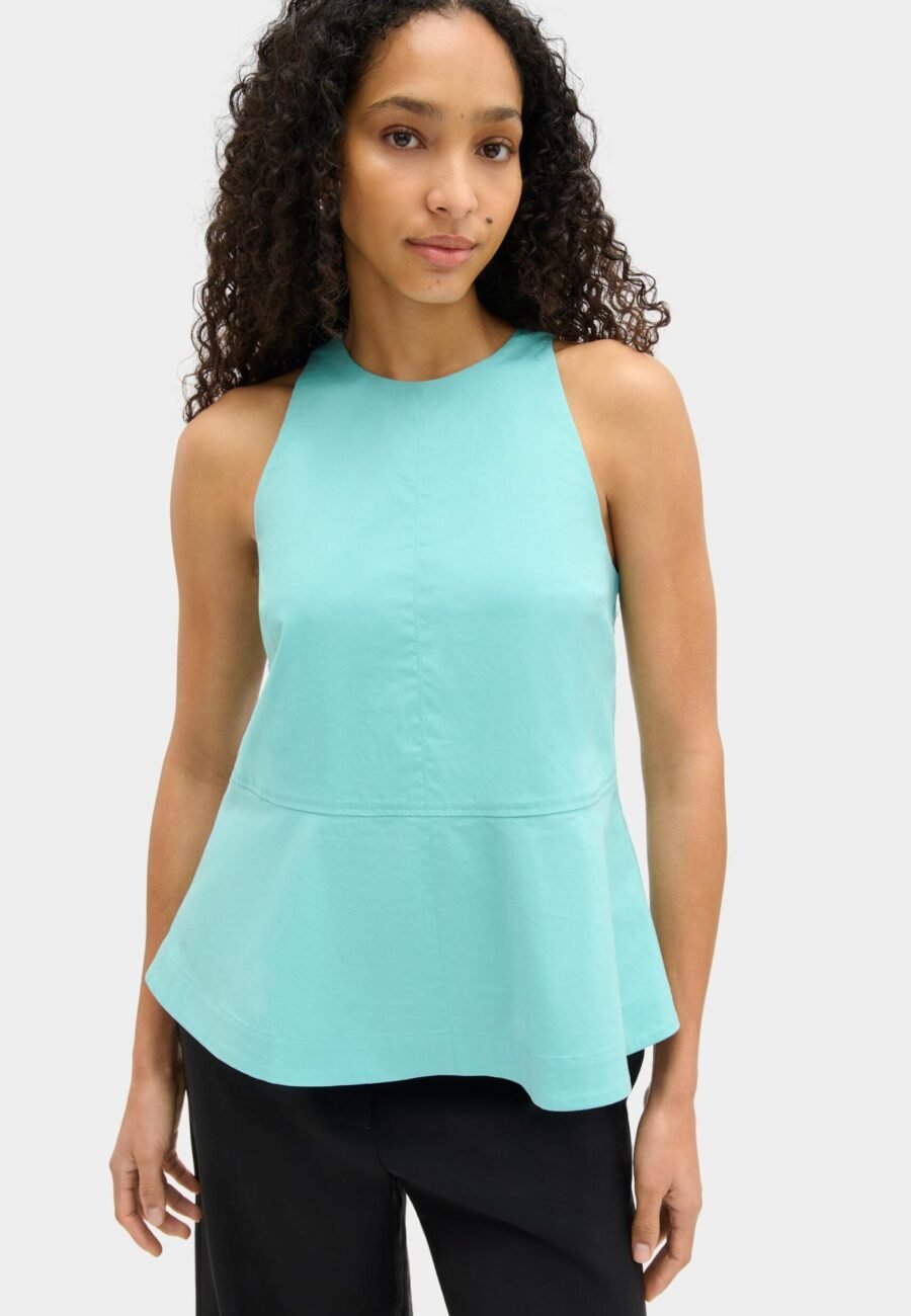 Carlos Poplin Peplum Top