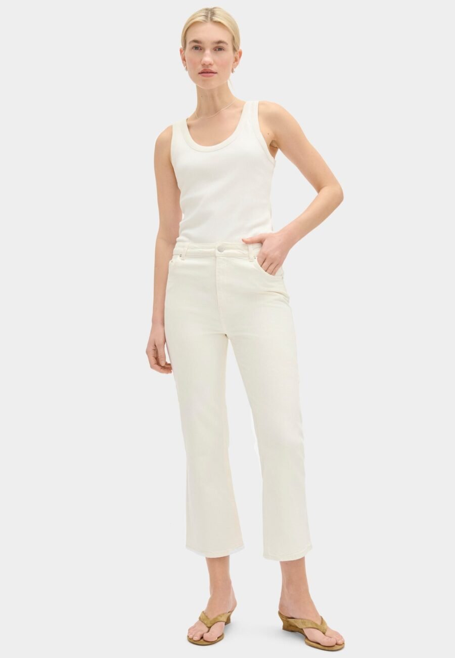 Mid Rise Cropped Kick Flare Jean