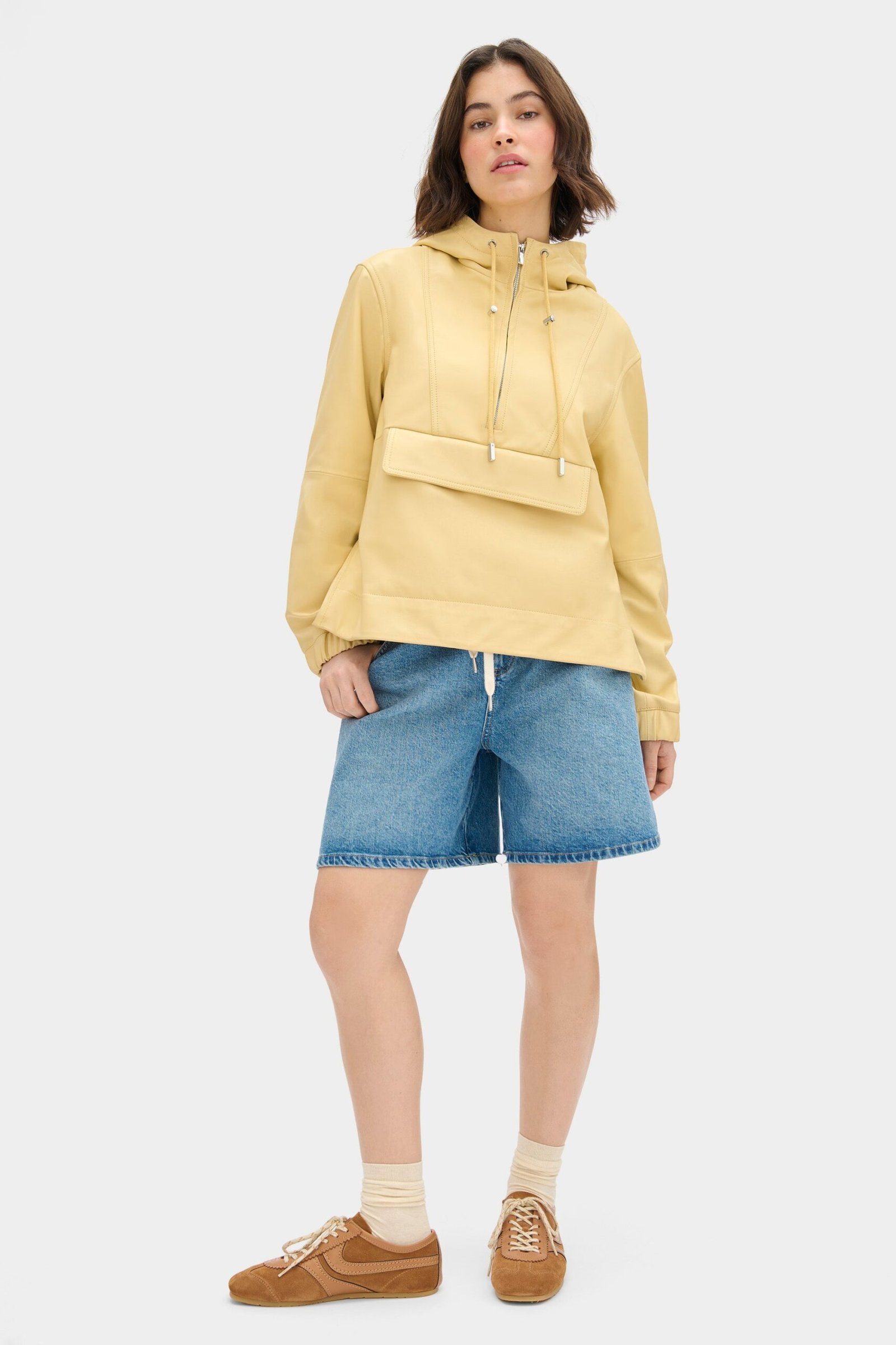 LB Alexia Leather Hooded Jacket - Image 3