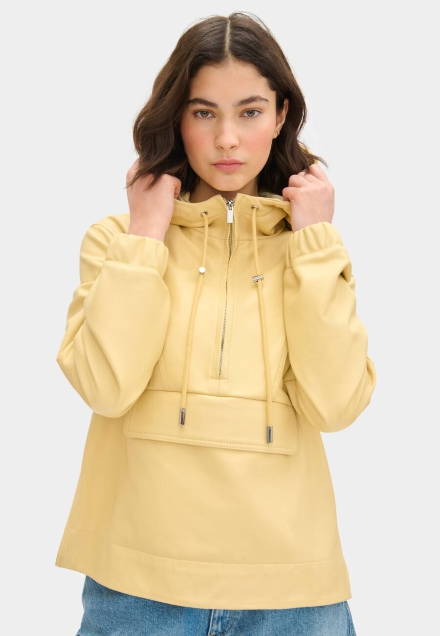 LB Alexia Leather Hooded Jacket