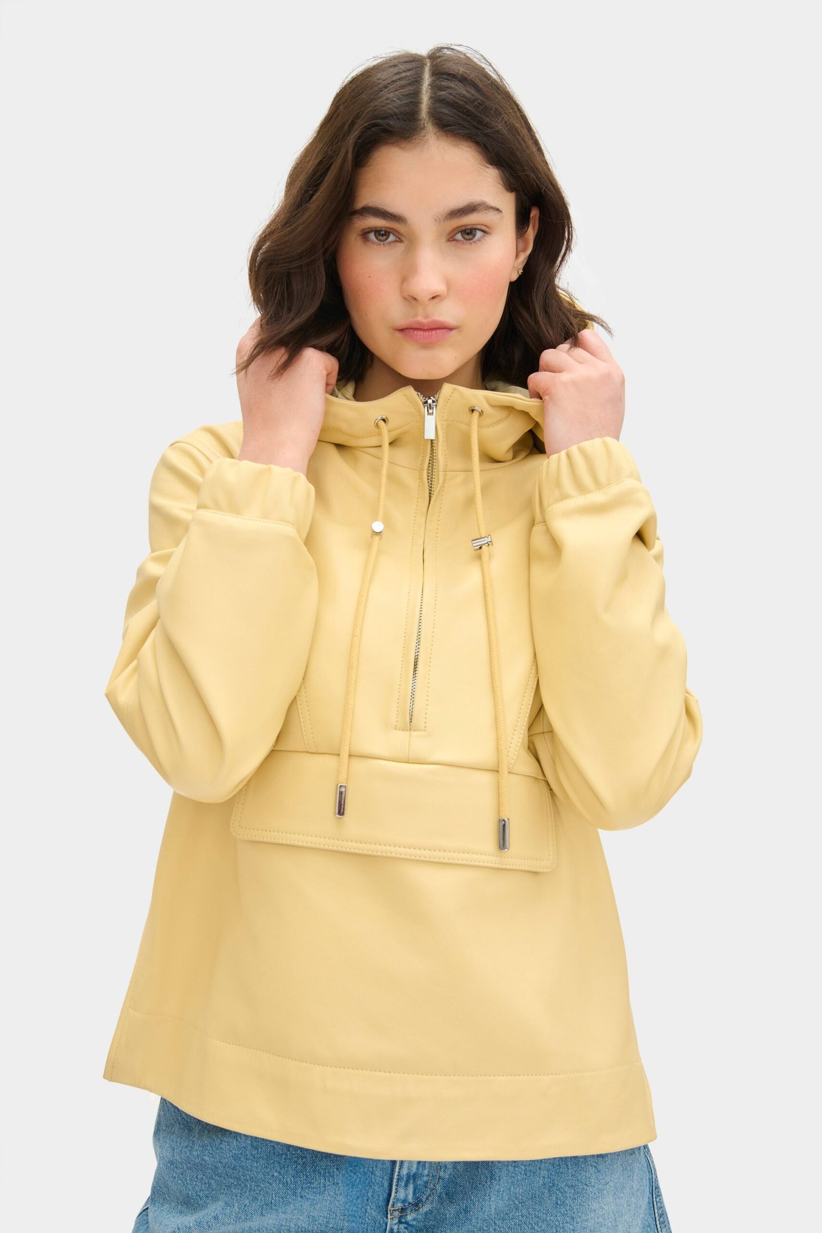 LB Alexia Leather Hooded Jacket