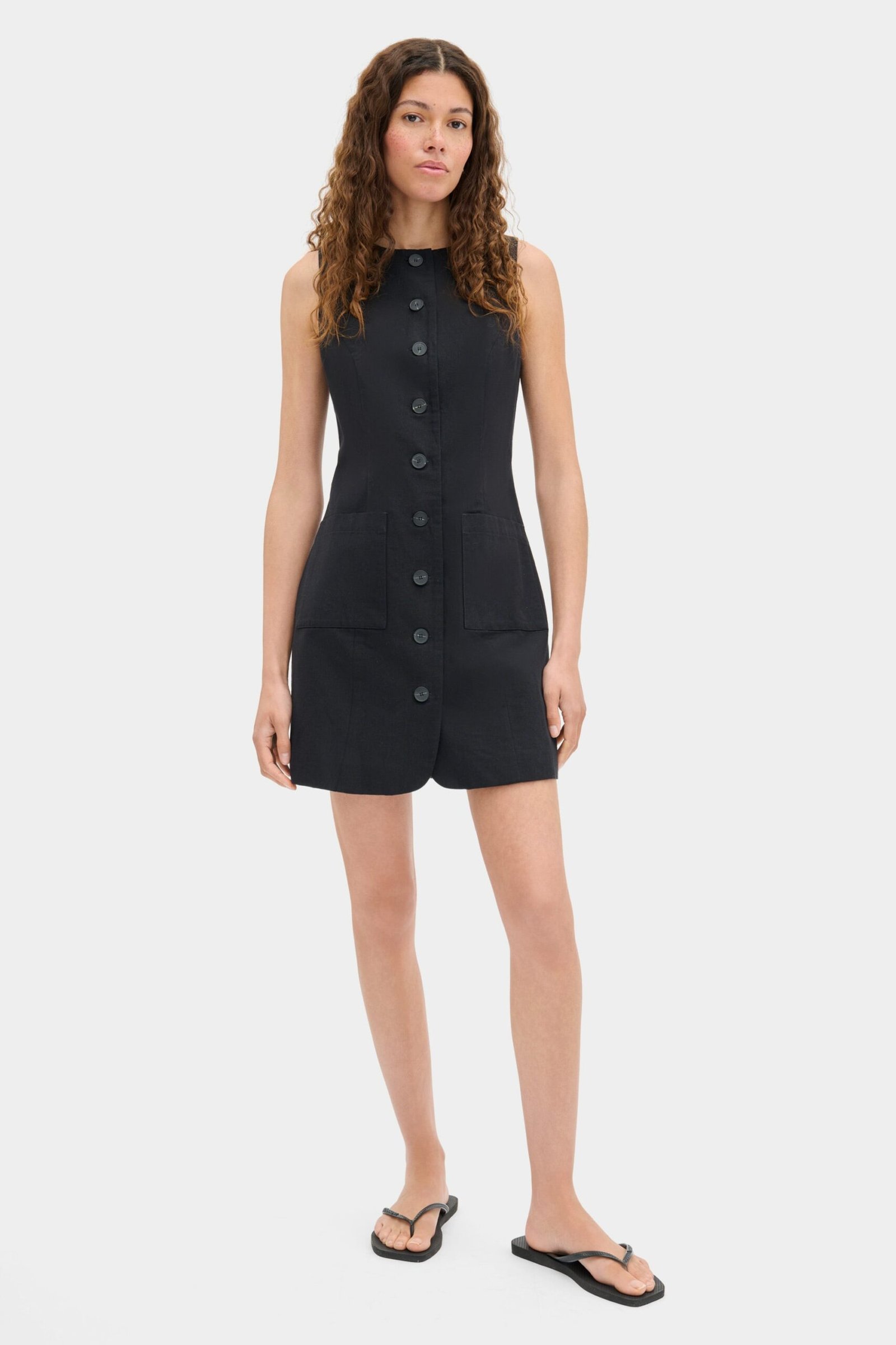 Leah Linen Mini Dress - Image 2